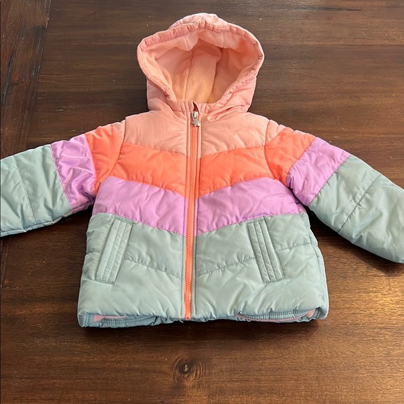 OshKosh Colorblock Hooded Puffer Jacket - Picture 1 of 5